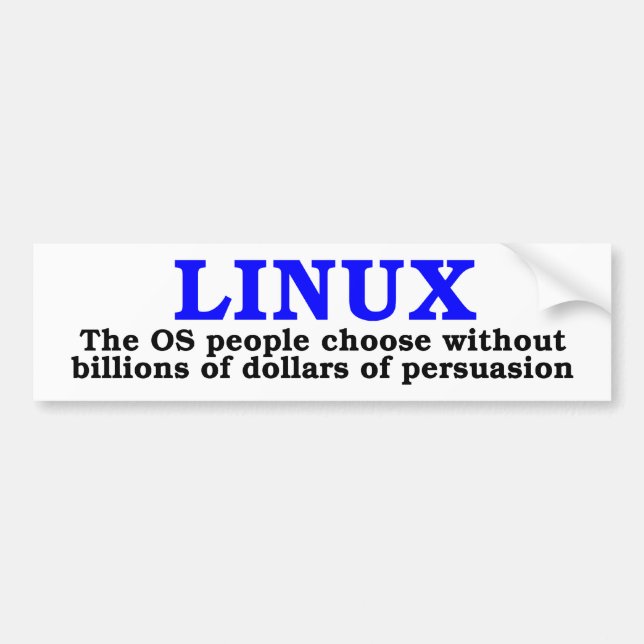 Autocollant De Voiture Linux. Les personnes d'OS choisissent… (Devant)
