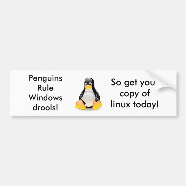 Autocollant De Voiture Linux-pingouin-Tux (Devant)