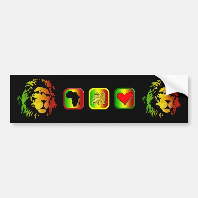 Autocollant De Voiture Lion de lion de reggae de Zion Judah (Devant)