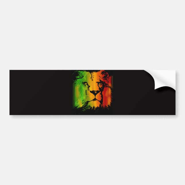 Autocollant De Voiture Lion de Rasta (Devant)