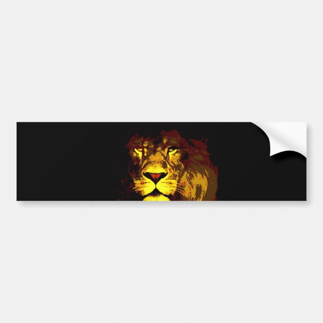 Autocollant De Voiture Lion Pop Art (Devant)