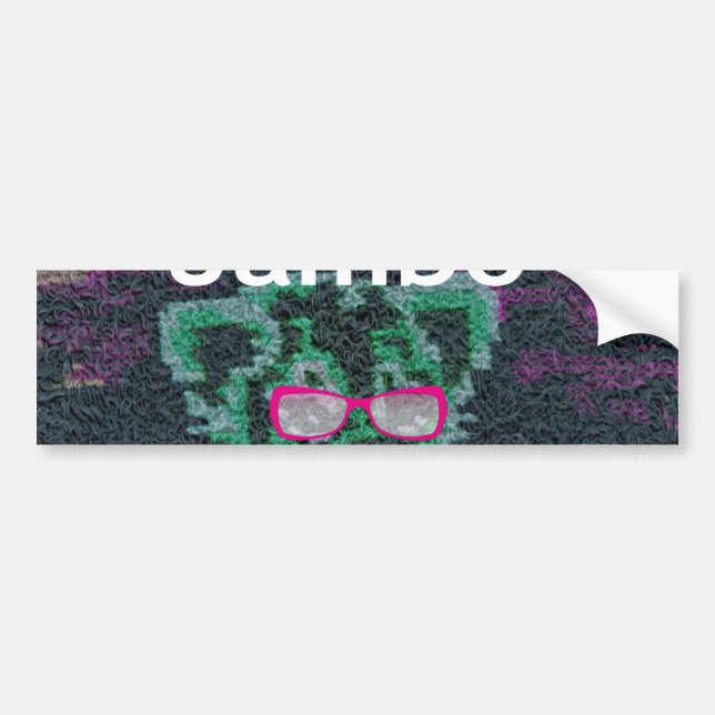 Autocollant De Voiture Lion vert avec lunettes roses "Hakuna Matata" Art (Devant)