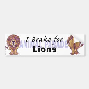 Autocollant De Voiture Lions mignons Je freine pour Lions Bumper Sticker