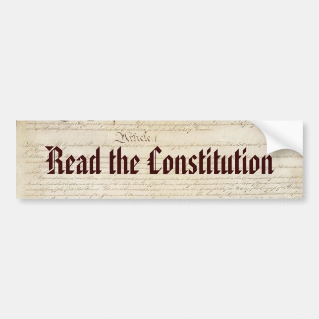 Autocollant De Voiture Lisez la constitution (Devant)