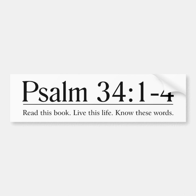 Autocollant De Voiture Lisez le 34:1 de psaume de bible - 4 (Devant)