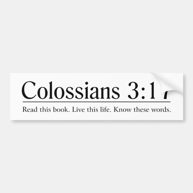 Autocollant De Voiture Lisez le 3h17 de Colossians de bible (Devant)