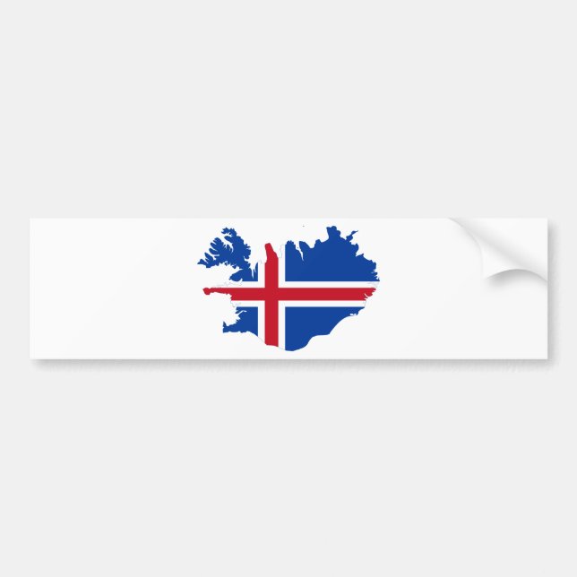 Autocollant De Voiture L'Islande EST carte de drapeau de Ísland (Devant)