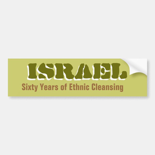 Autocollant De Voiture L'ISRAËL soixante ans de purification ethnique (Devant)