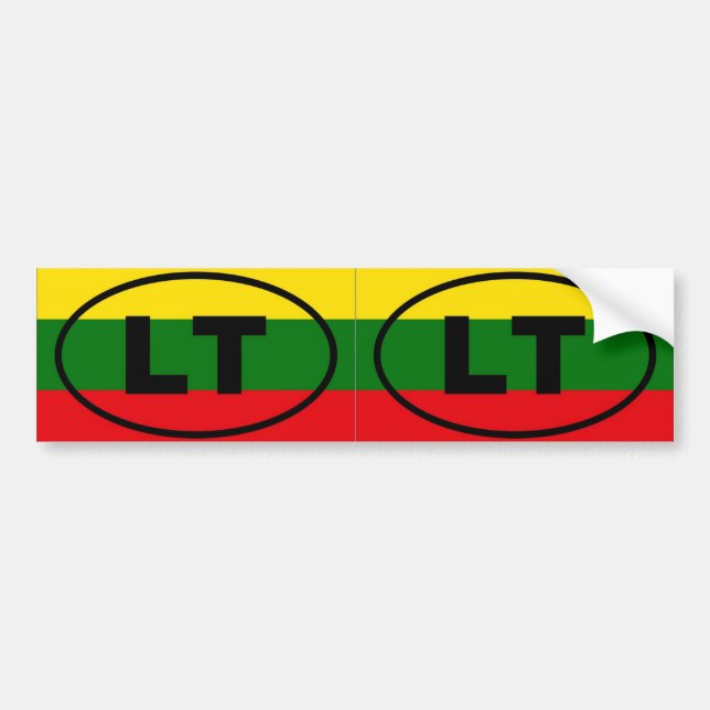 Autocollant De Voiture Lituanie LT oval européen (Devant)