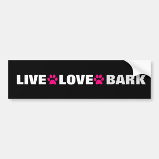 AUTOCOLLANT DE VOITURE LIVE LOVE BARK