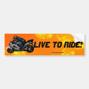Autocollant De Voiture Live To Ride Motorbiker