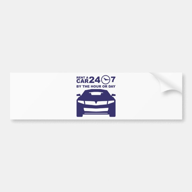 Autocollant De Voiture Locations de voiture à l'heure ou jour 24-7 (Devant)