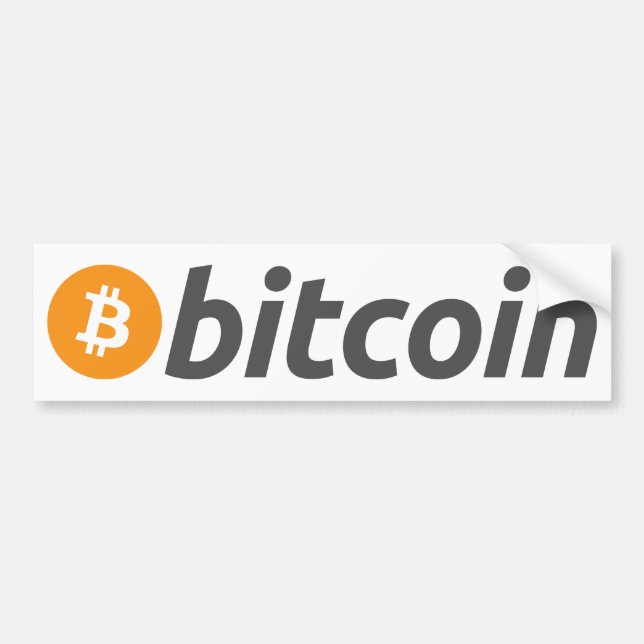 Autocollant De Voiture Logo de Bitcoin + texte (Devant)
