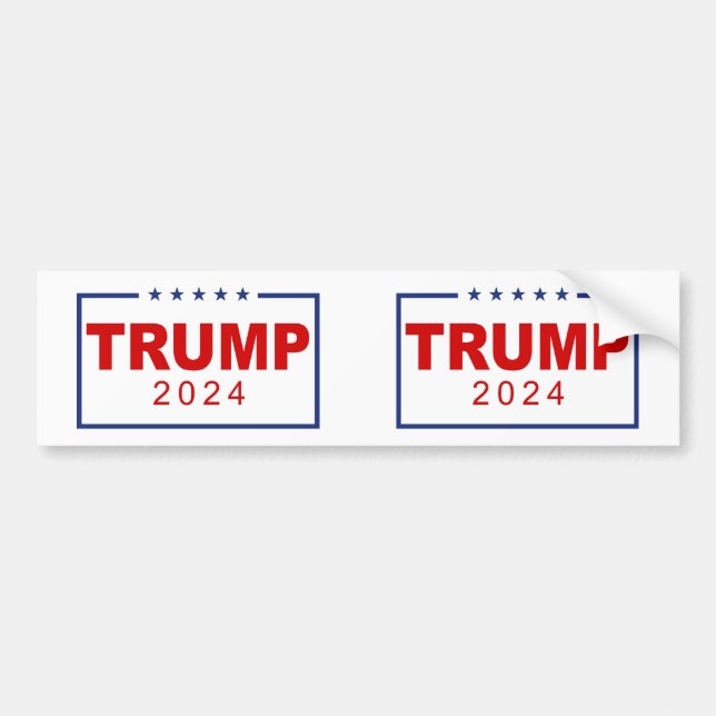 Autocollant De Voiture Logo du rectangle classique Trump 2024 (Devant)