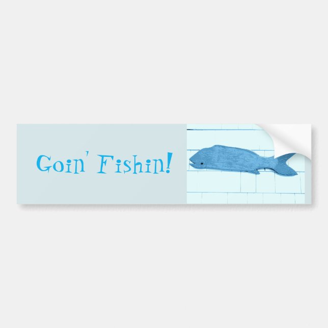 Autocollant De Voiture logo goin' fish bleu (Devant)