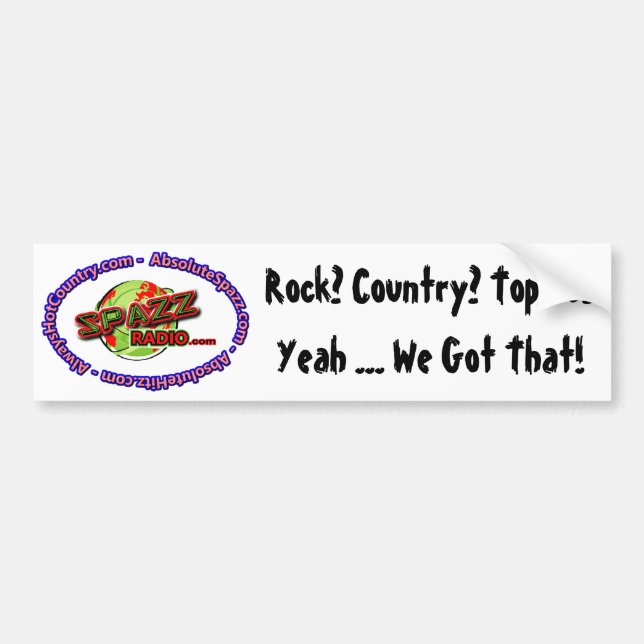 Autocollant De Voiture Logo Merch de SpazzRadio (Devant)