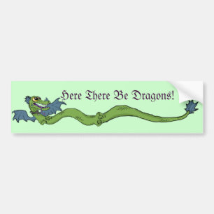 Autocollant De Voiture Long Dragon~here là soit des dragons ! Adhésif