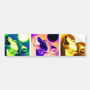 Autocollant De Voiture Loup d'art pop
