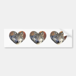 Autocollant De Voiture Loup gris