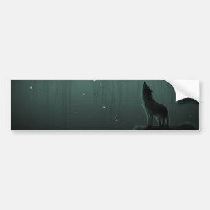 Autocollant De Voiture loup sur une colline