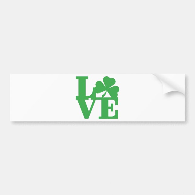 Autocollant De Voiture LOVE and Shamrocks (Devant)