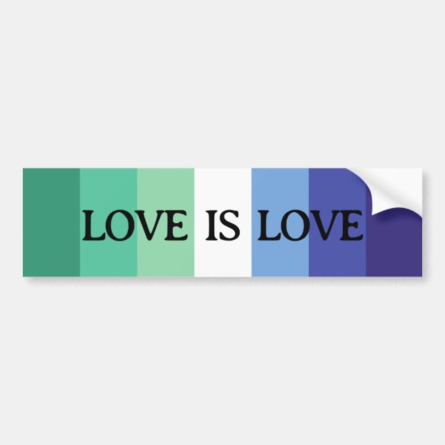 Autocollant De Voiture Love is Love Gay Flag (Devant)