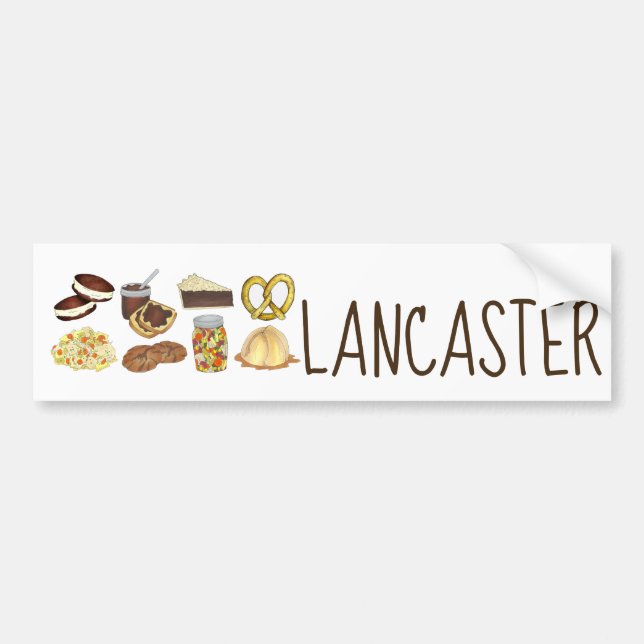 Autocollant De Voiture Love Lancaster PA Pennsylvania Dutch Amish Foods (Devant)