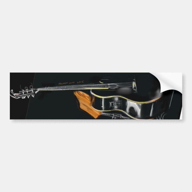 AUTOCOLLANT DE VOITURE LOVE PLAY GUITAR (Devant)
