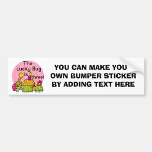 Autocollant De Voiture Lucky Bug Cupcake 3e Anniversaire Tshirts et cadea