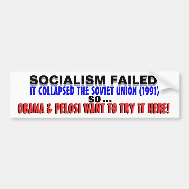 Autocollant De Voiture L'URSS DÉTRUITE par socialisme ainsi l'Obama LE (Devant)