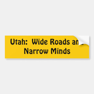 Autocollant De Voiture L'Utah = au loin routes + Esprits étroits
