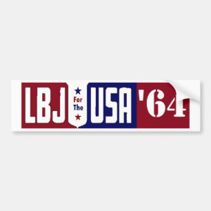 Autocollant De Voiture Lyndon Johnson '64 LBJ pour les Etats-Unis