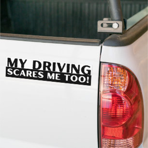 Autocollant De Voiture Ma Conduite Me Fait Aussi Peur ! Drôle