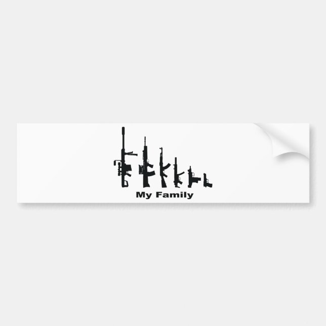 Autocollant De Voiture Ma famille (armes à feu d'amour d'I) (Devant)