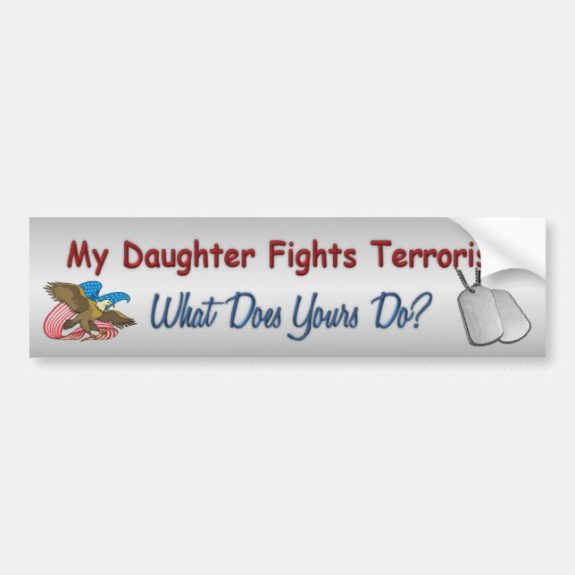 Autocollant De Voiture Ma fille combat le terrorisme (Devant)