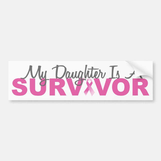 Autocollant De Voiture Ma fille est une survivante (le ruban rose) (Devant)