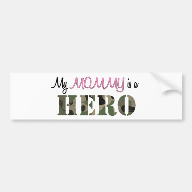 Autocollant De Voiture Ma MAMAN est un HÉROS (Devant)