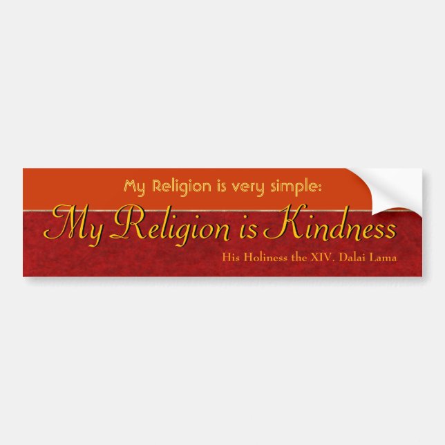 Autocollant De Voiture Ma religion est gentille (Devant)