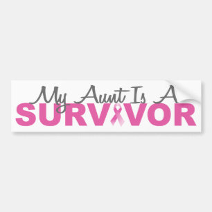 Autocollant De Voiture Ma tante Is A Survivor (ruban rose de cancer du