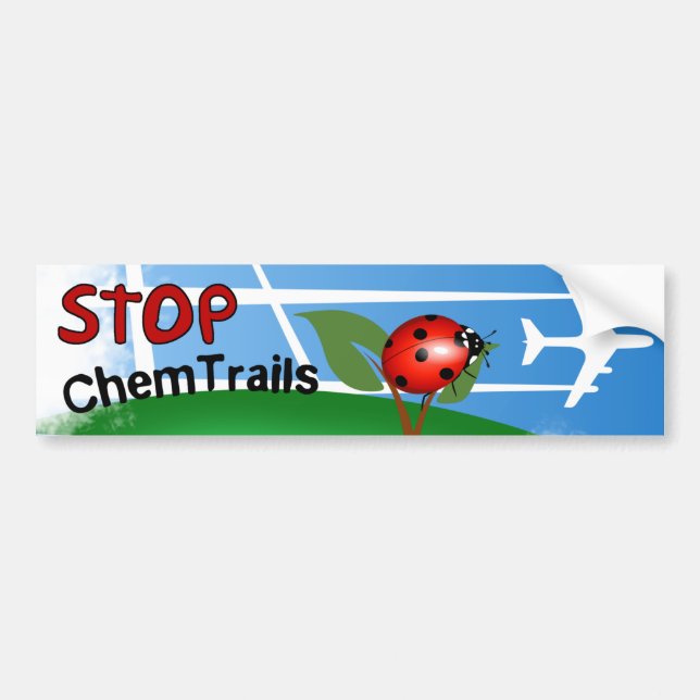 Autocollant De Voiture Madame plate Bug Leaf de Chemtrails d'aérosol (Devant)