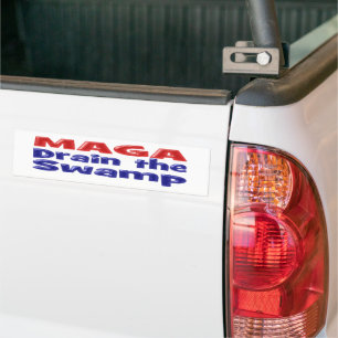 Autocollant De Voiture MAGA Drain the Swamp with red blue text