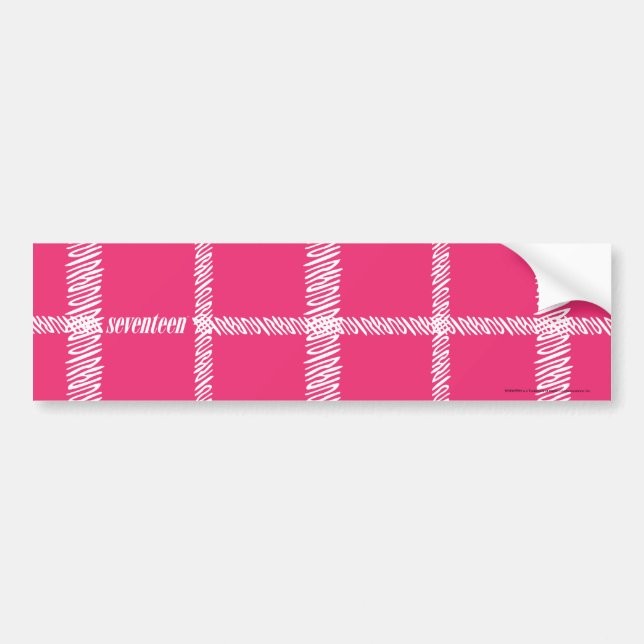 Autocollant De Voiture Magenta de plaid (Devant)