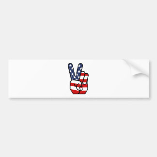 Autocollant De Voiture Main de paix de drapeau américain