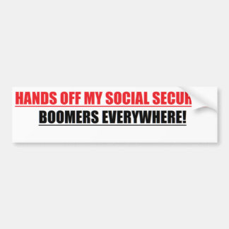AUTOCOLLANT DE VOITURE MAINS DE MES BOOMERS DE SÉCURITÉ SOCIALE PARTOUT