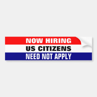 AUTOCOLLANT DE VOITURE MAINTENANT LOUANT, LES CITOYENS DES USA N'ONT PAS