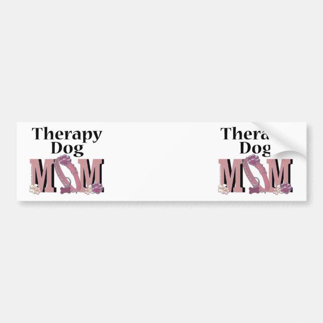 Autocollant De Voiture MAMAN de chien de thérapie (Devant)