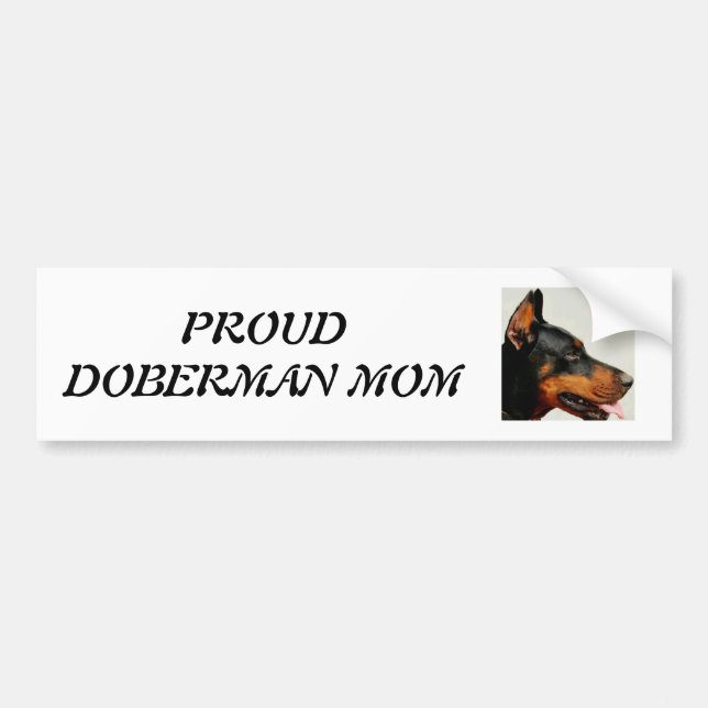 Autocollant De Voiture Maman fière de dobermann (Devant)