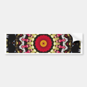 Autocollant De Voiture Mandala magique noir et rouge