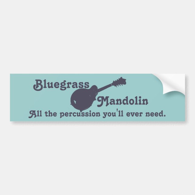 Autocollant De Voiture Mandoline de Bluegrass - toute la percussion que (Devant)