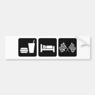 Autocollant De Voiture Mangez la course de sommeil